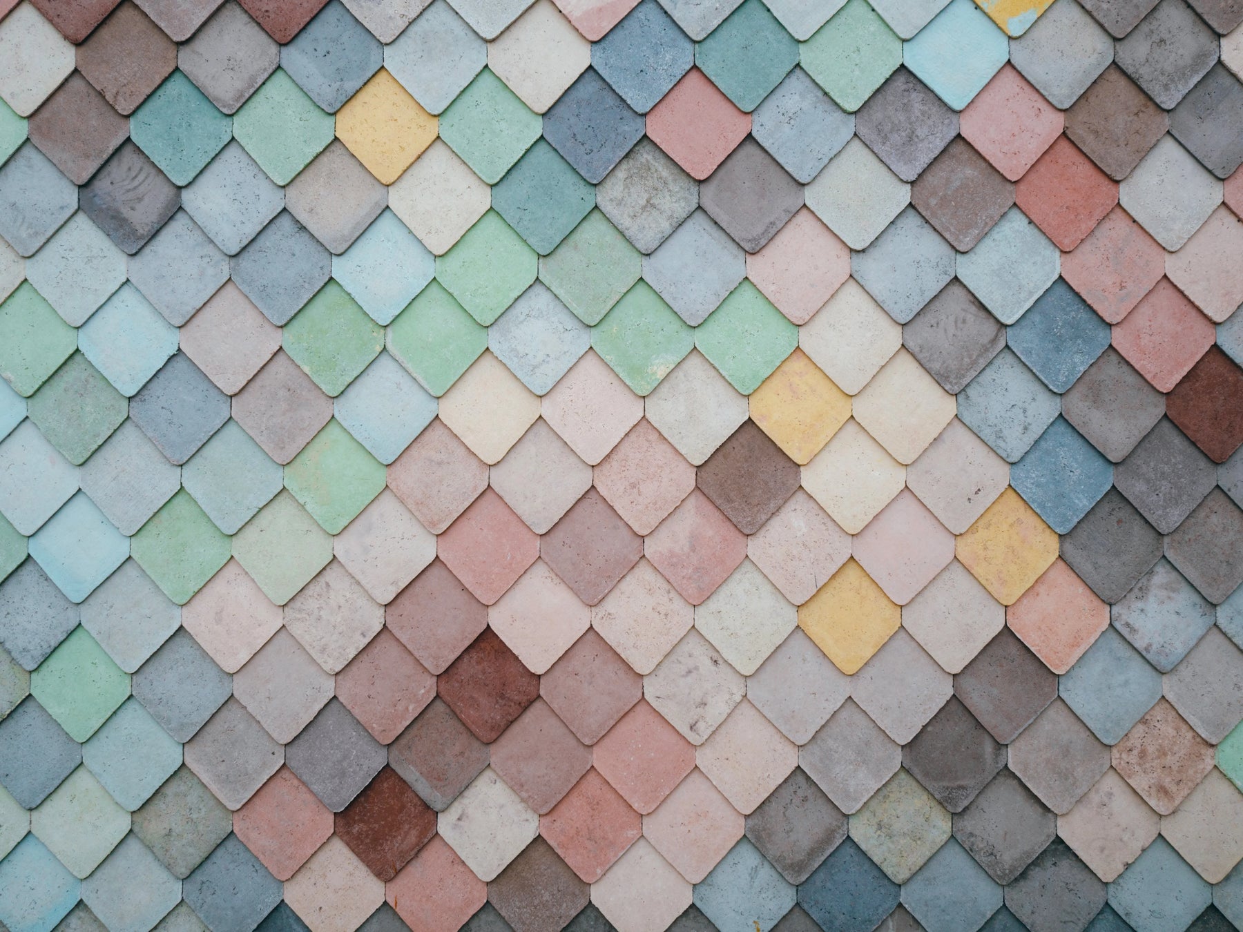 Painted shingles on shingle roof