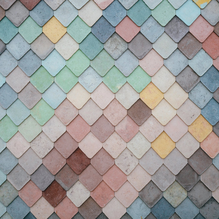 Painted shingles on shingle roof